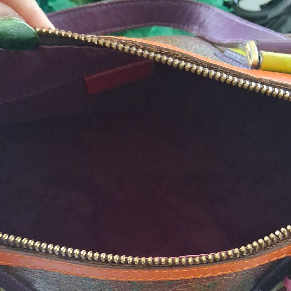 Etro Brown Paisley Tote with Yellow, Purple & Pink Accents - Picture 6 of 8